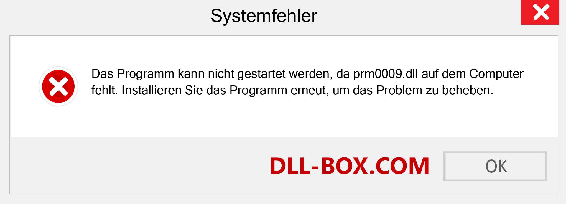 prm0009.dll-Datei fehlt?. Download für Windows 7, 8, 10 - Fix prm0009 dll Missing Error unter Windows, Fotos, Bildern